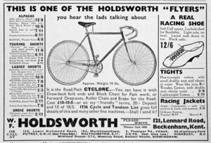 Holdsworth 1936 Advertisement — The Holdsworth "Flyers" (Road/Path Cyclone)