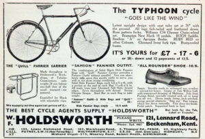 Holdsworth 1936 Advertisement — The Typhoon Cycle