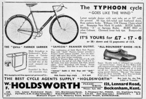 Holdsworth 1936 Advertisement — The Typhoon Cycle