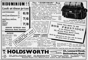 Holdsworth 1936 Advertisement — Hiduminium Frame Prices