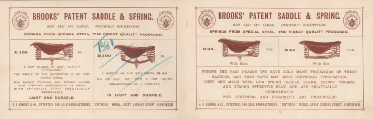 Brooks 1890 Catalog — Illustrated Book of Cycle Saddlery — page 5 of 12