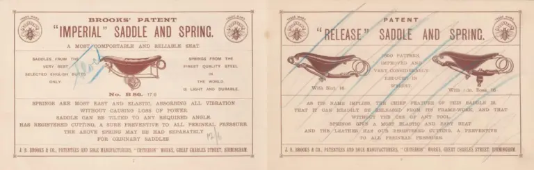 Brooks 1890 Catalog — Illustrated Book of Cycle Saddlery — page 6 of 12