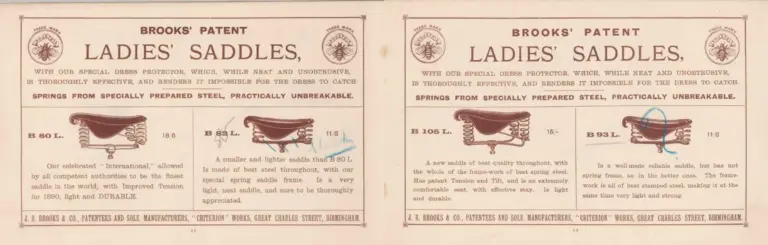 Brooks 1890 Catalog — Illustrated Book of Cycle Saddlery — page 8 of 12