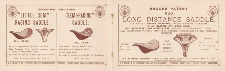 Brooks 1890 Catalog — Illustrated Book of Cycle Saddlery — page 10 of 12