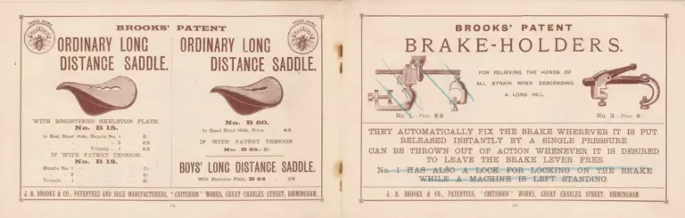 Brooks 1890 Catalog — Illustrated Book of Cycle Saddlery — page 12 of 12