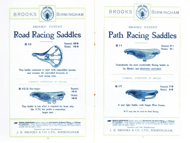 Brooks 1900 Catalog — Cycle Saddles and Accoutrements — page 5 of 9