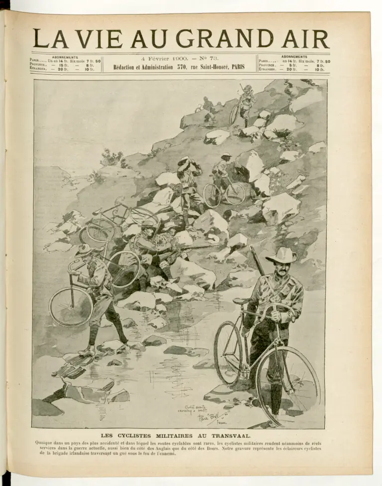 La Vie au Grand Air 4 February 1900 Cover — Military Cyclists in the Transvaal — page 1 of 1