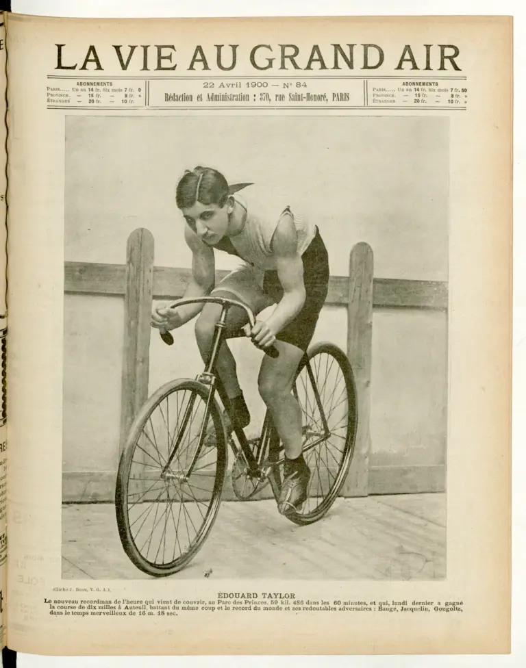 La Vie au Grand Air 22 April 1900 Cover — Édouard Taylor, Hour Record — page 1 of 1