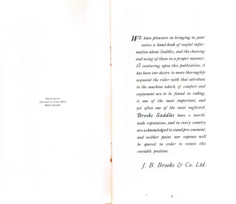 Brooks 1901 Catalog — Cycle Saddles and Accoutrements — page 3 of 12