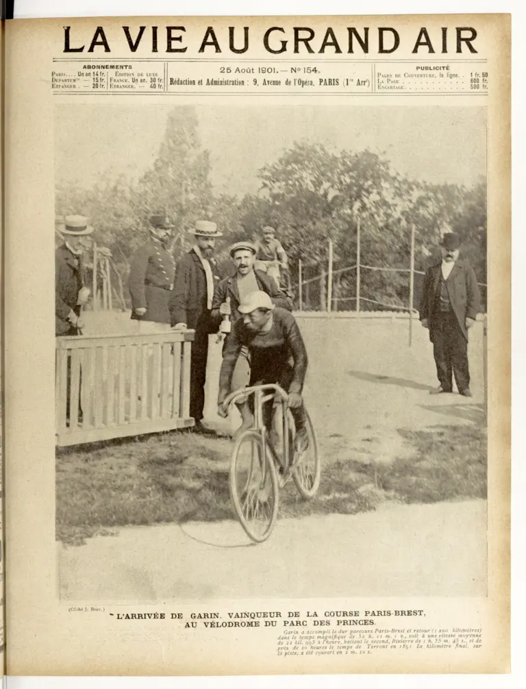 La Vie au Grand Air 25 August 1901 Cover — Garin Wins Paris–Brest — page 1 of 1