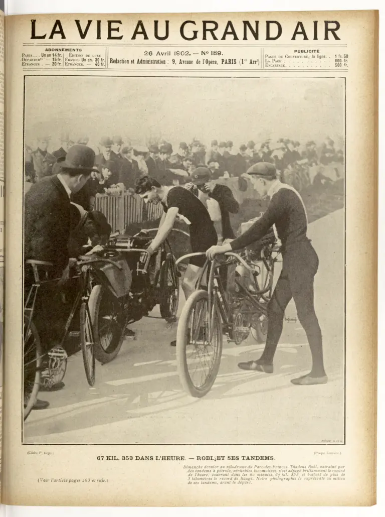 La Vie au Grand Air 26 April 1902 Cover — Robl’s Motor-Paced Hour Record — page 1 of 1