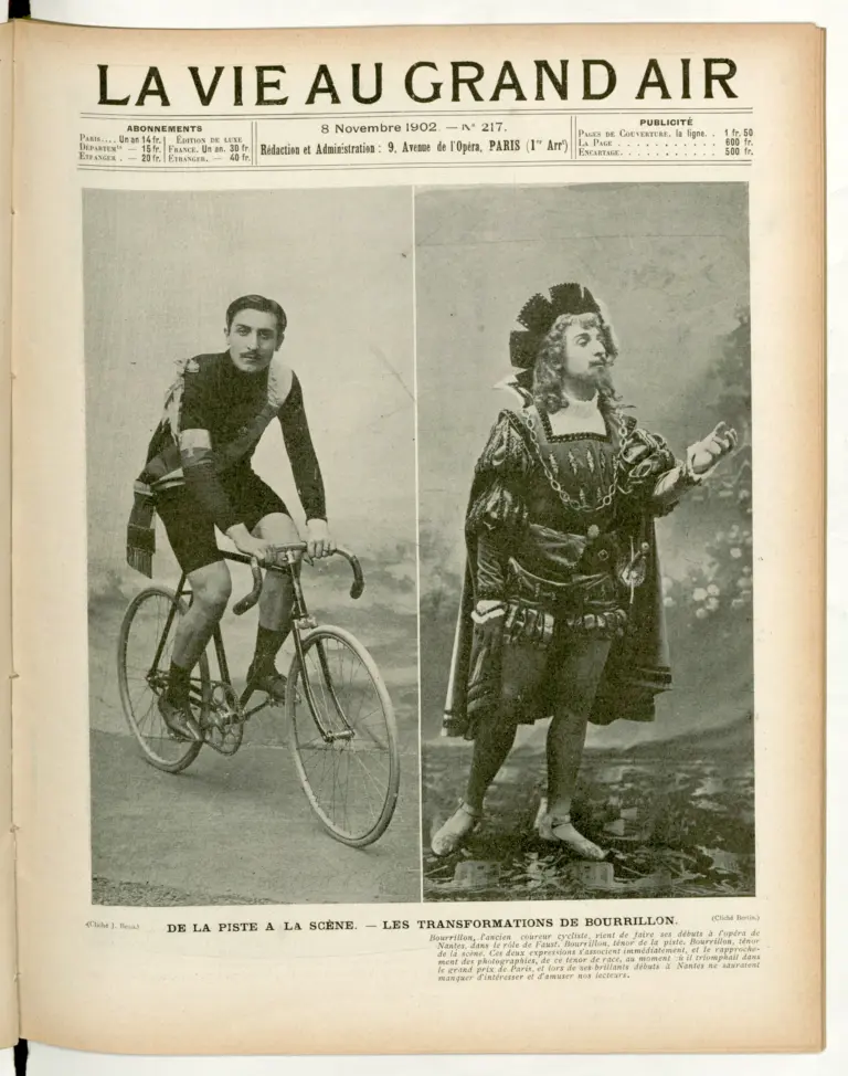 La Vie au Grand Air 8 November 1902 Cover — Bourrillon, From Track to Stage — page 1 of 1