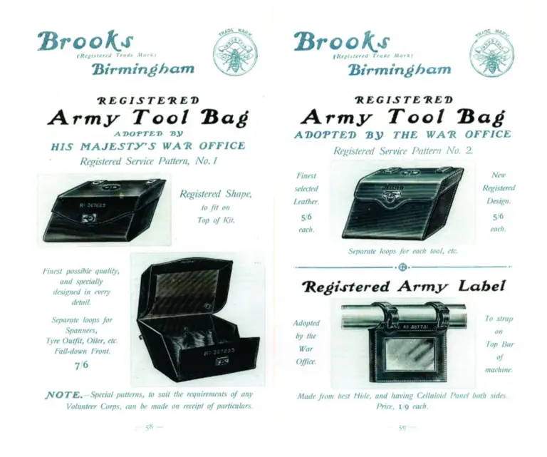Brooks 1903 Catalog — Cycle Saddles and Accoutrements — page 11 of 11