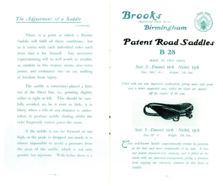 Brooks 1903 Catalog — Cycle Saddles and Accoutrements — page 5 of 11