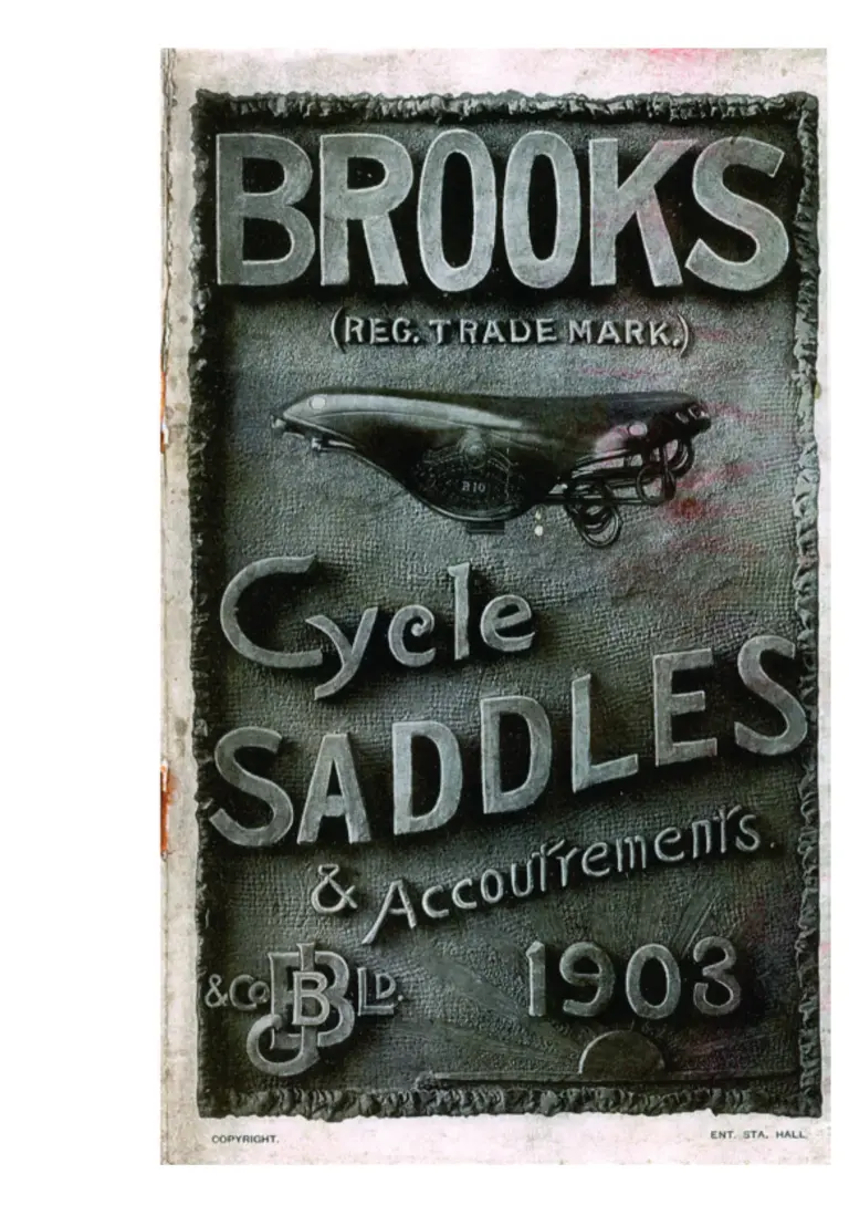 Brooks 1903 Catalog — Cycle Saddles and Accoutrements — page 1 of 11