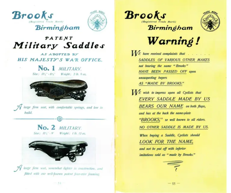 Brooks 1903 Catalog — Cycle Saddles and Accoutrements — page 9 of 11