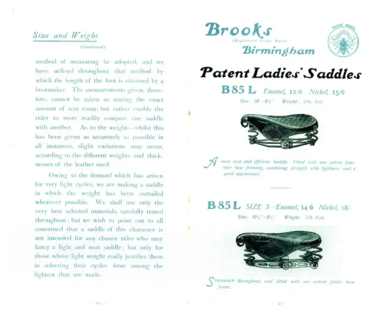 Brooks 1903 Catalog — Cycle Saddles and Accoutrements — page 7 of 11