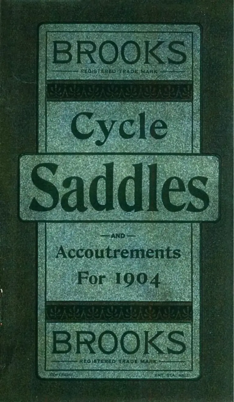 Brooks 1904 Catalog — Cycle Saddles and Accoutrements — page 1 of 12