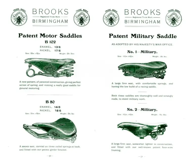 Brooks 1904 Catalog — Cycle Saddles and Accoutrements — page 11 of 12