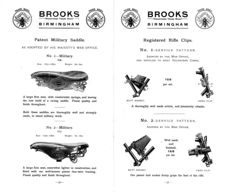Brooks 1905 Catalog — Cycle and Motor Saddles, Seats and Accoutrements — page 6 of 6