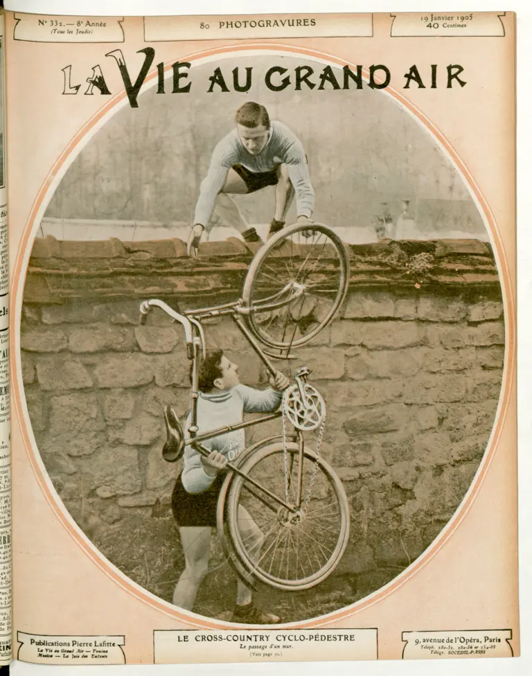 La Vie au Grand Air 19 January 1905 Cover — Cyclo-Pédestre Cross-Country, Crossing a Wall — page 1 of 1