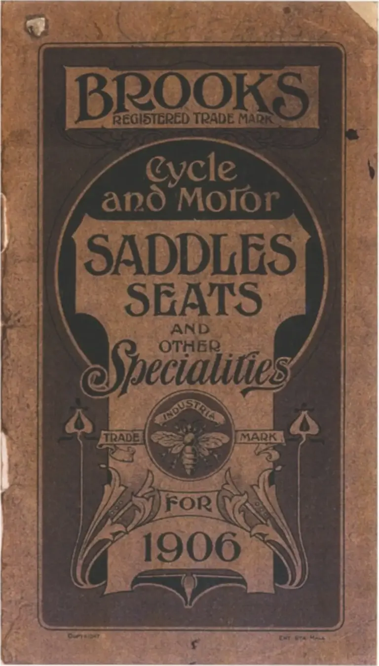 Brooks 1906 Catalog — Cycle and Motor Saddles, Seats and other Specialities — page 1 of 11