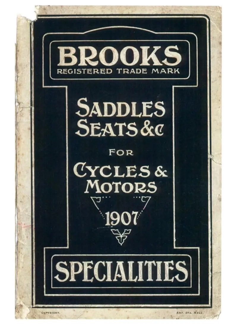Brooks 1907 Catalog — Cycle Saddles and other Cycle and Motor Specialities — page 1 of 8