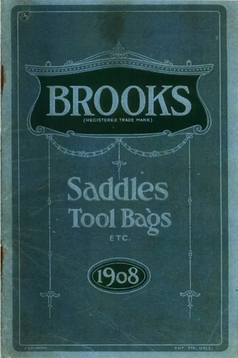 Brooks 1908 Catalog — Saddles, Tool Bags, etc. — page 1 of 10