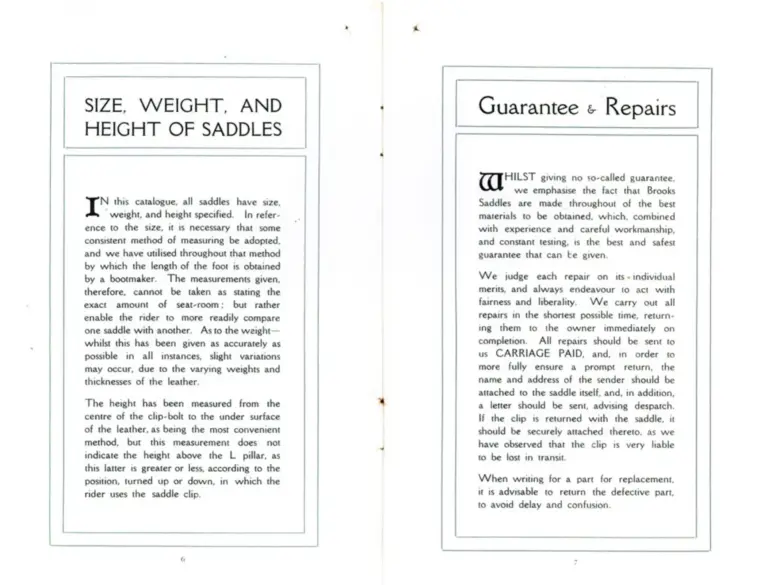 Brooks 1908 Catalog — Saddles, Tool Bags, etc. — page 4 of 10