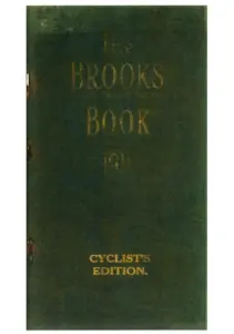 Dark green card catalog cover blocked in gold, reading The BROOKS BOOK with the date 1911 in a panel beneath, and CYCLIST'S EDITION at the foot. Three cord stitches show at the spine edge and the gold has rubbed.