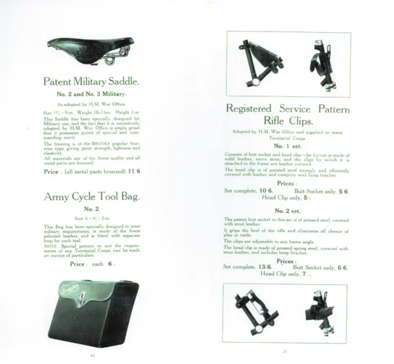Brooks 1911 Catalog — The Brooks Book, Cyclist's Edition — page 6 of 6