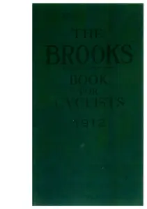 Dark green card catalog cover blocked in a darker tone and low in contrast, reading THE BROOKS BOOK FOR CYCLISTS with the date 1912.