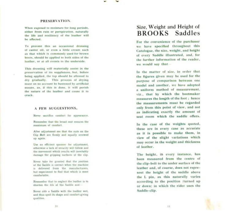 Brooks 1912 Catalog — The Brooks Book for Cyclists — page 3 of 6
