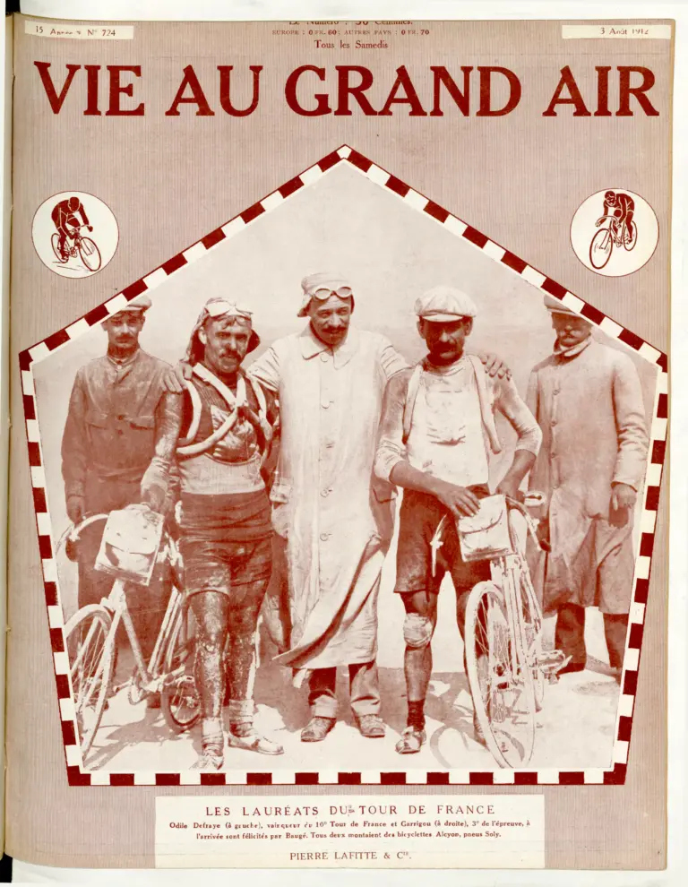 La Vie au Grand Air 3 August 1912 Cover — The Laureates of the Tour de France — page 1 of 1