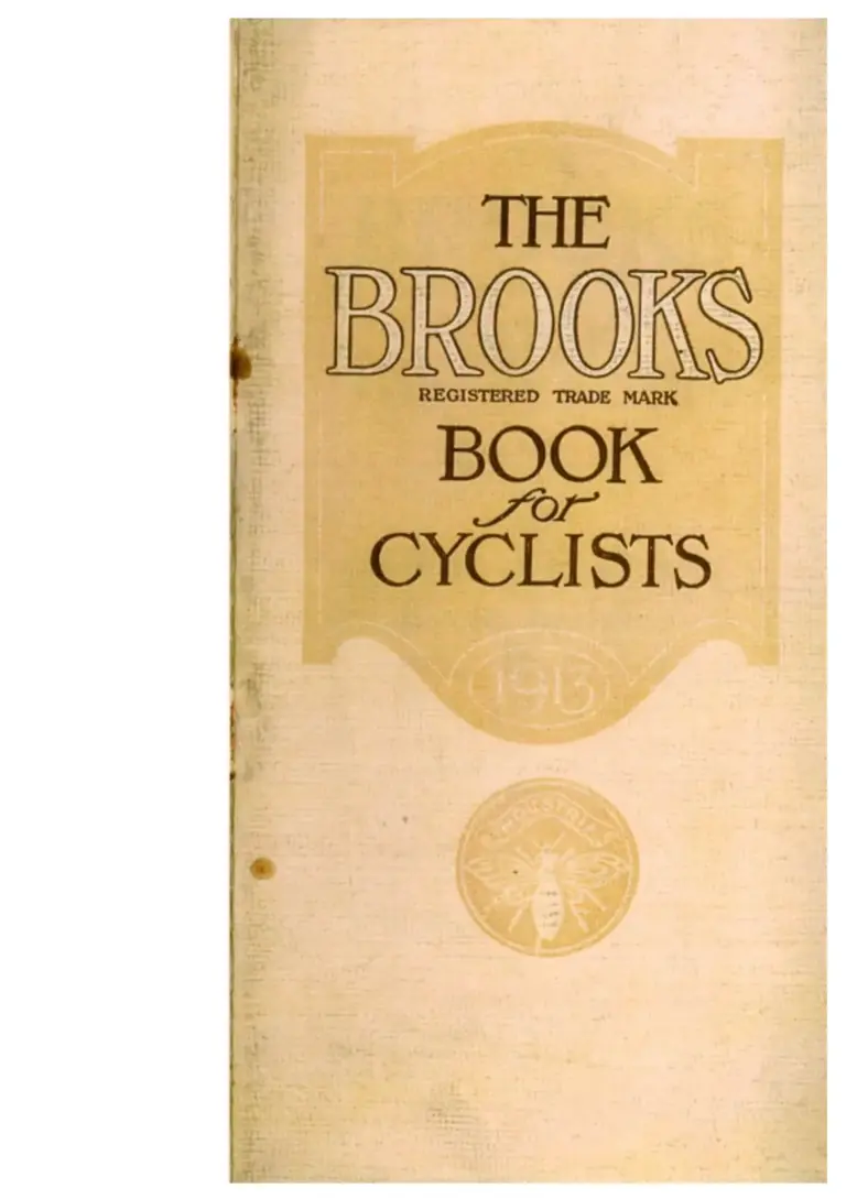 Brooks 1913 Catalog — The Brooks Book for Cyclists — page 1 of 7