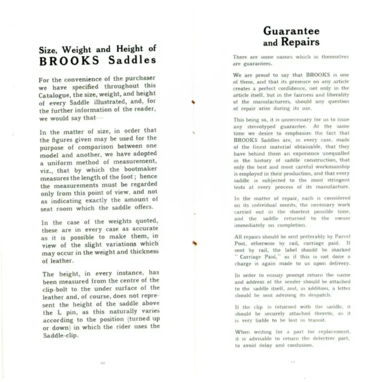 Brooks 1913 Catalog — The Brooks Book for Cyclists — page 3 of 7