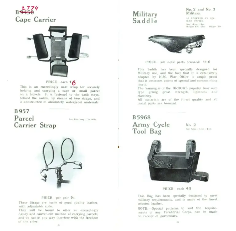 Brooks 1913 Catalog — The Brooks Book for Cyclists — page 6 of 7