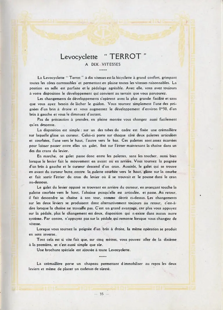 Terrot 1914 Catalog, 2nd Edition — The Levocyclette (pp. 34, 35) — page 2 of 2
