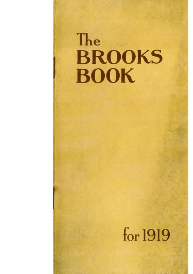 Brooks 1919 Catalog — The Brooks Book, the Thirty-third Annual Catalogue — page 1 of 8