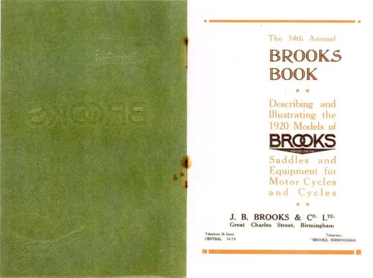 Brooks 1920 Catalog — The Brooks Book, the 34th Annual — page 2 of 7