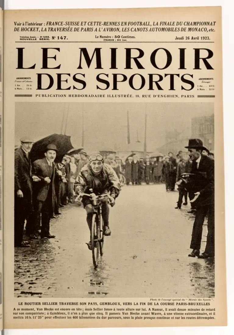 Le Miroir des Sports 26 April 1923 Cover — Félix Sellier Through Gembloux in Paris-Brussels — page 1 of 1
