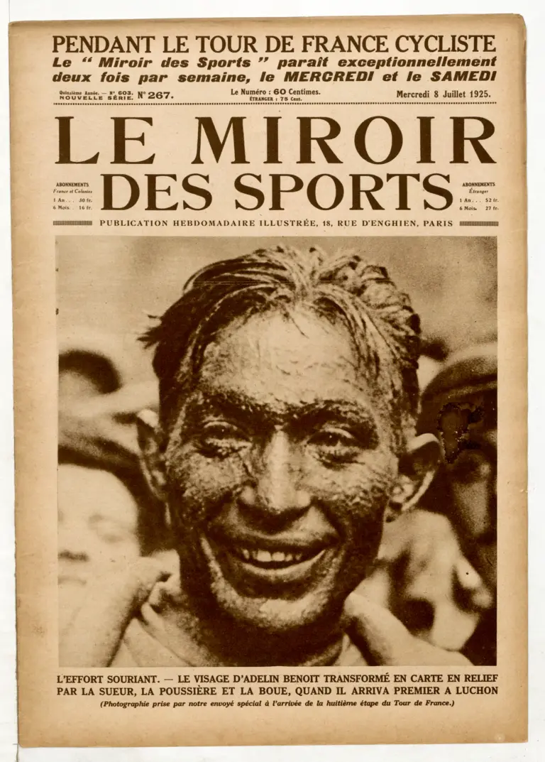 Le Miroir des Sports 8 July 1925 Cover — Adelin Benoit's Face at Luchon — page 1 of 1