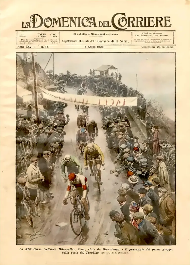 La Domenica del Corriere 4 April 1926 Cover — Milano–San Remo, the Turchino — page 1 of 1