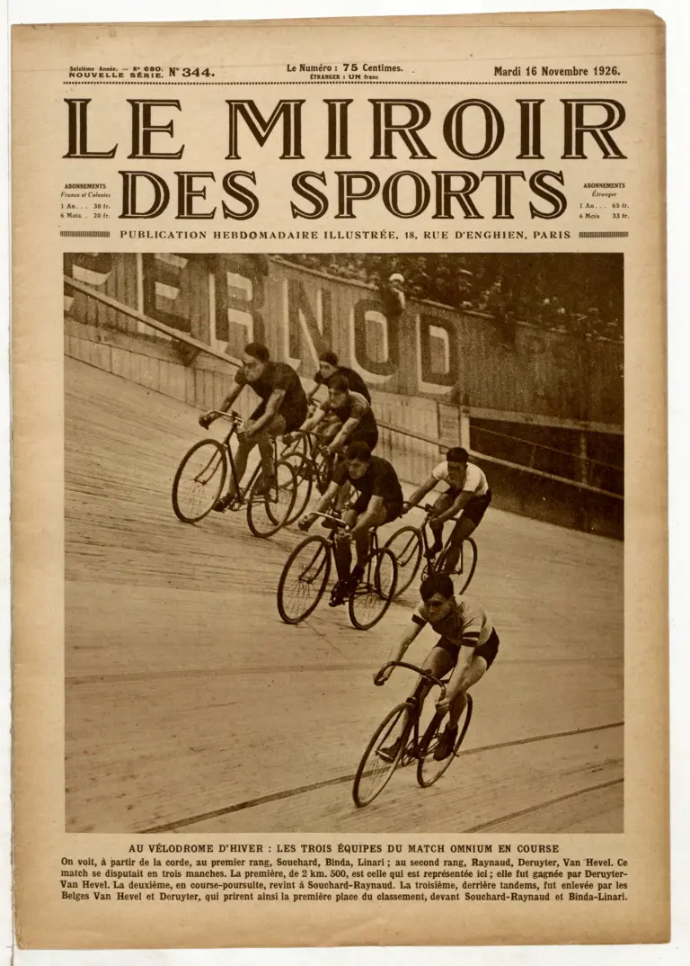 Le Miroir des Sports 16 November 1926 Cover — The Omnium Match at the Vélodrome d'Hiver — page 1 of 1