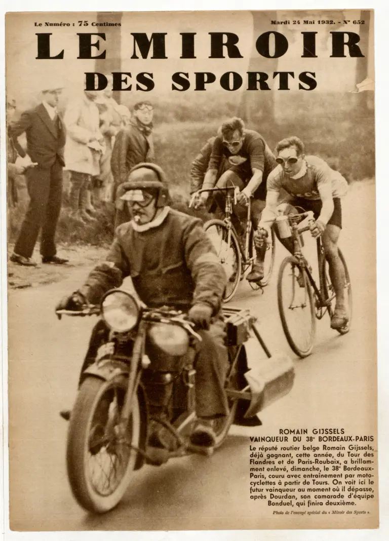 Le Miroir des Sports 24 May 1932 Cover — Romain Gijssels Winning the 38th Bordeaux-Paris — page 1 of 1