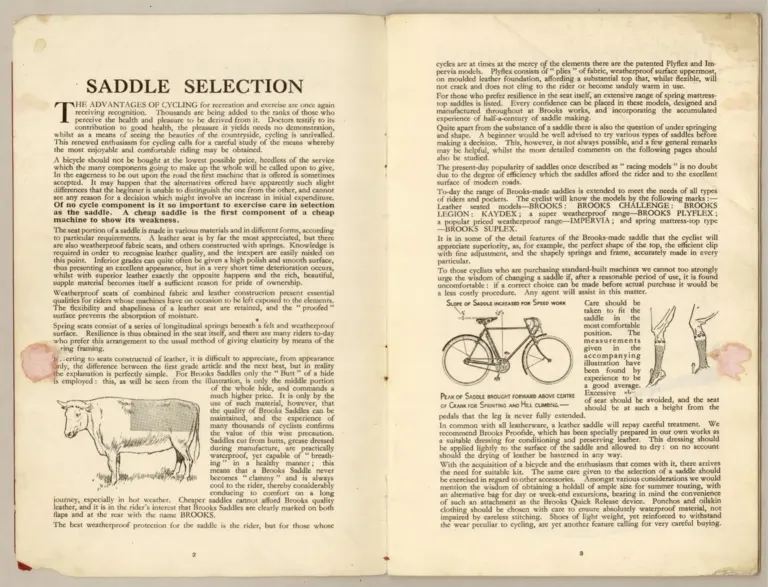 Brooks 1933 Catalog — Saddles and Riding Kit for Cyclists and Motor Cyclists (List No. 168) — page 3 of 14