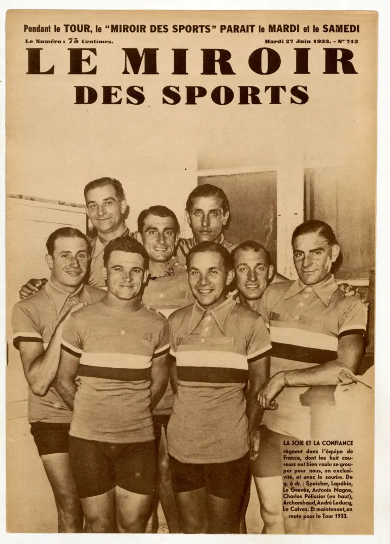 Le Miroir des Sports 27 June 1933 Cover — The French Team for the 1933 Tour — page 1 of 1