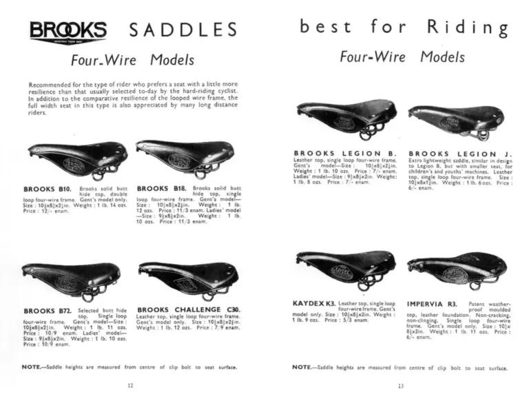 Brooks 1935 Catalog — The Brooks Book of Saddles and Riding Kit (List No. 208) — page 4 of 7