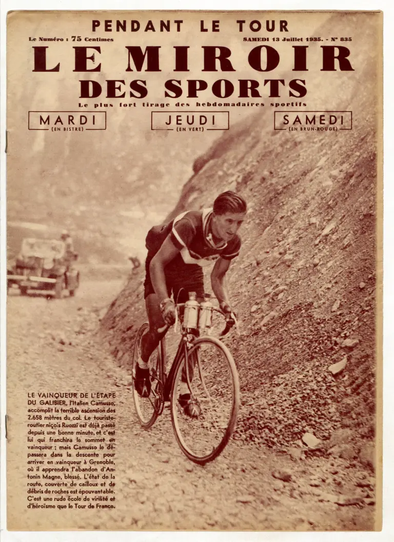 Le Miroir des Sports 13 July 1935 Cover — Camusso on the Galibier — page 1 of 1