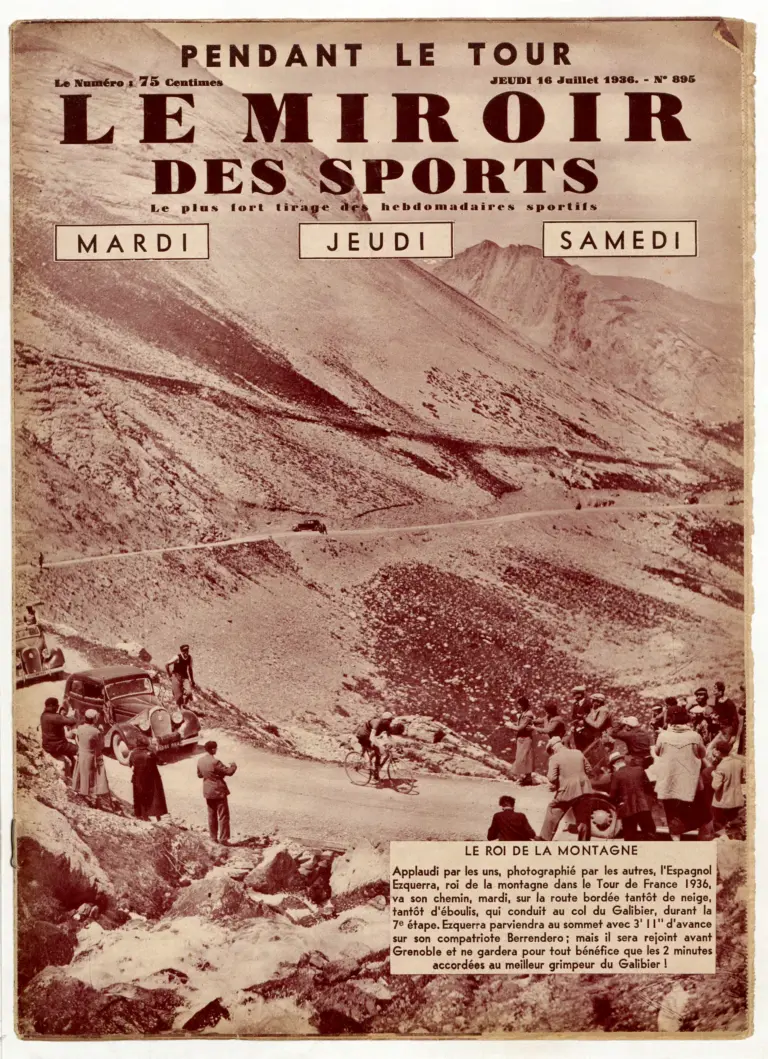 Le Miroir des Sports 16 July 1936 Cover — Ezquerra, King of the Mountains, on the Galibier — page 1 of 1